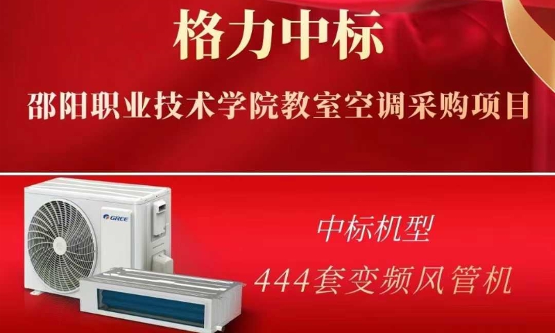 打造舒適校園環(huán)境，格力風(fēng)管機中標(biāo)邵陽職業(yè)技術(shù)學(xué)院教師空調(diào)采購項目